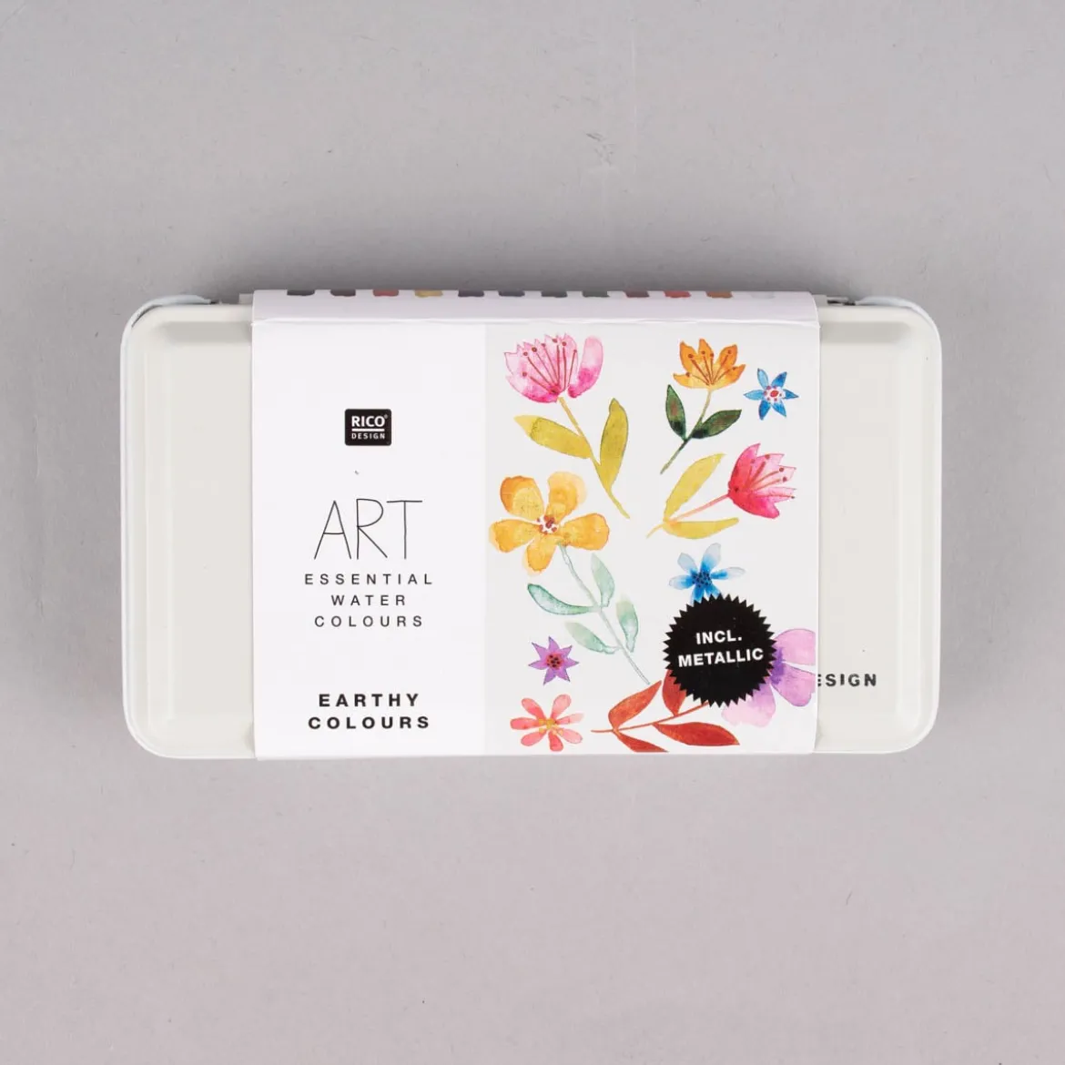 Rico Design Art Essential Aquarell Künstler Aquarellfarbkasten 12 Farben Erdfarben