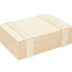Rico Design Aufbewahrungsbox mit 6 Fächern und Magnetverschluss Holz natur 24x16,5x7cm