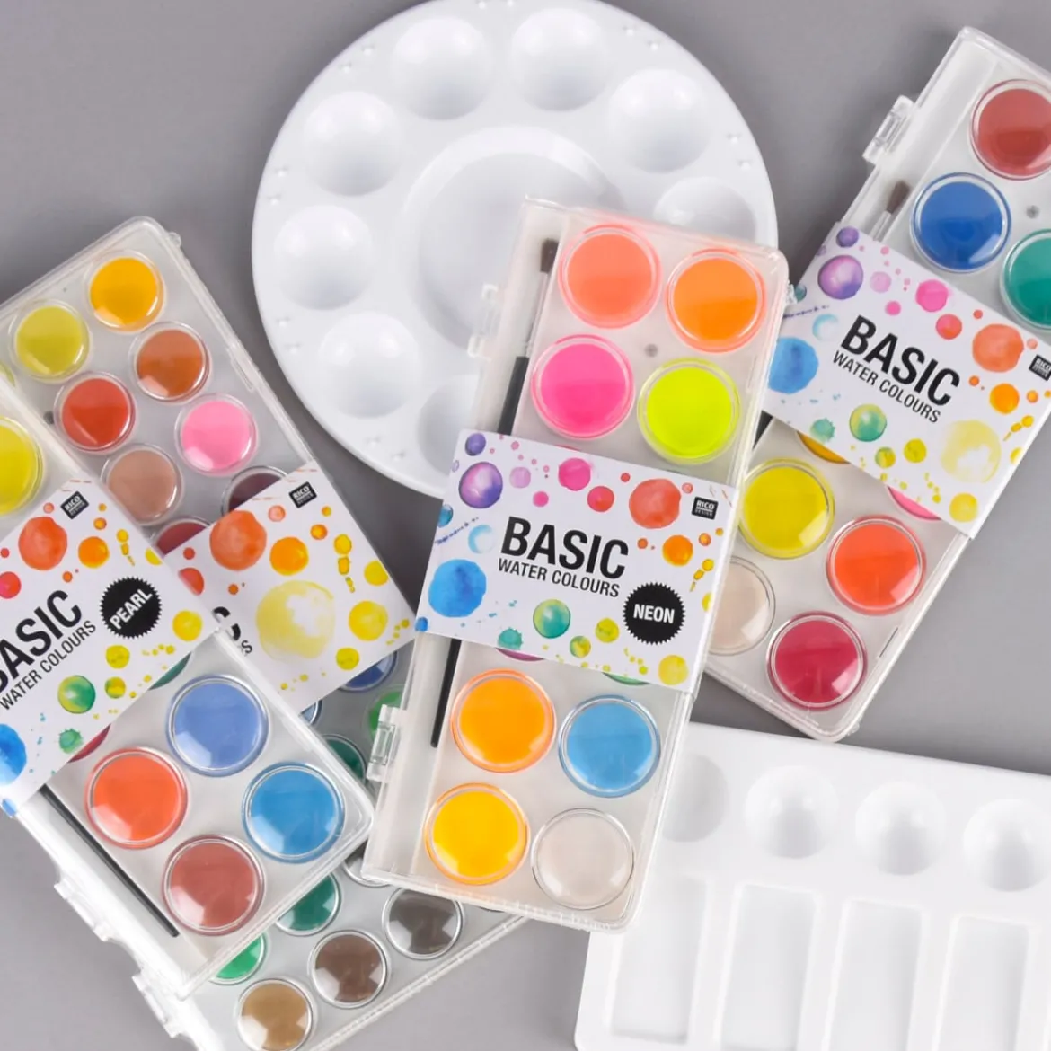Rico Design Basic Water Colours Wasserfarbkasten 36 Farben