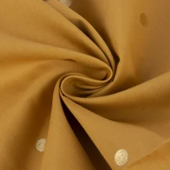 Rico Design Baumwollstoff Stoffabschnitt Nature Matters Punkte senf gelb gold 50x140cm