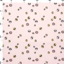 Rico Design Baumwollstoff Stoffabschnitt Murmeln Punkte rosa weiß gelb blau 50x140cm