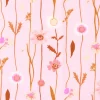 Rico Design Baumwollstoff Stoffabschnitt Wildblumen rosa bunt 50x140cm