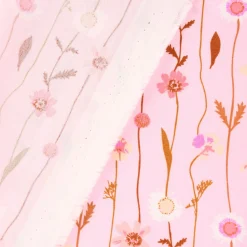 Rico Design Baumwollstoff Stoffabschnitt Wildblumen rosa bunt 50x140cm