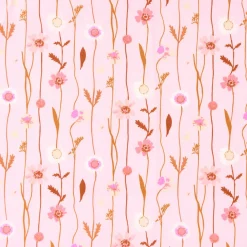 Rico Design Baumwollstoff Stoffabschnitt Wildblumen rosa bunt 50x140cm