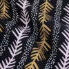 Rico Design Baumwollstoff Stoffabschnitt grafisch Zweig Punkte schwarz lila goldfarbig 50x140cm