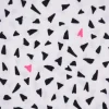 Rico Design Baumwollstoff Stoffabschnitt Dreiecke weiß schwarz neonpink 50x140cm