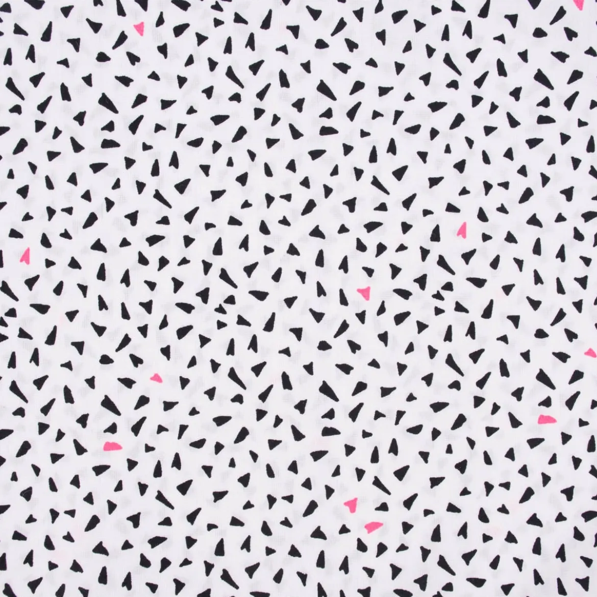 Rico Design Baumwollstoff Stoffabschnitt Dreiecke weiß schwarz neonpink 50x140cm