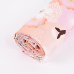 Rico Design Baumwollstoff Stoffabschnitt Kirschblüten pfirsich rosa weiß 50x140cm