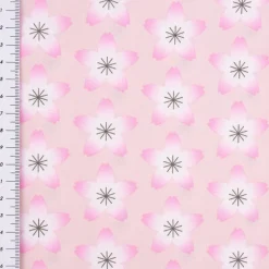 Rico Design Baumwollstoff Stoffabschnitt Kirschblüten hellrosa pink weiß 50x140cm