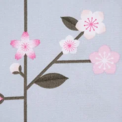 Rico Design Baumwollstoff Stoffabschnitt Kirschblütenzweige hellblau rosa 50x140cm
