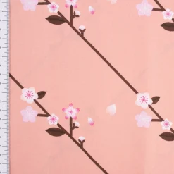 Rico Design Baumwollstoff Stoffabschnitt Kirschblütenzweige pfirsich rosa 50x140cm
