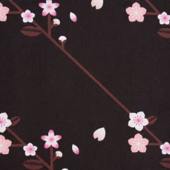 Rico Design Baumwollstoff Stoffabschnitt Kirschblütenzweige schwarz weiß 50x140cm
