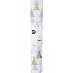 Rico Design Baumwollstoff Stoffabschnitt Druckstoff grafische Tannen weiß gold 50x140cm