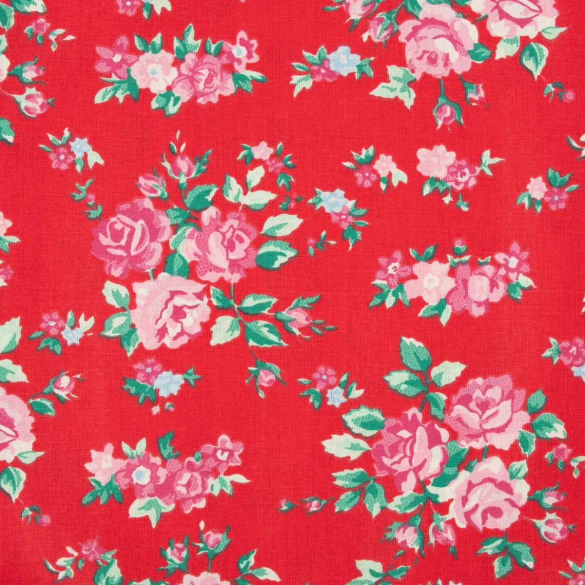 Rico Design Baumwollstoff Stoffabschnitt Druckstoff Blumen rot rosa 50x140cm