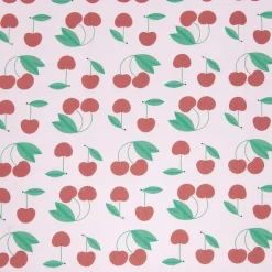 Rico Design Baumwollstoff Stoffabschnitt Kirschen rosa grün rot 50x140cm