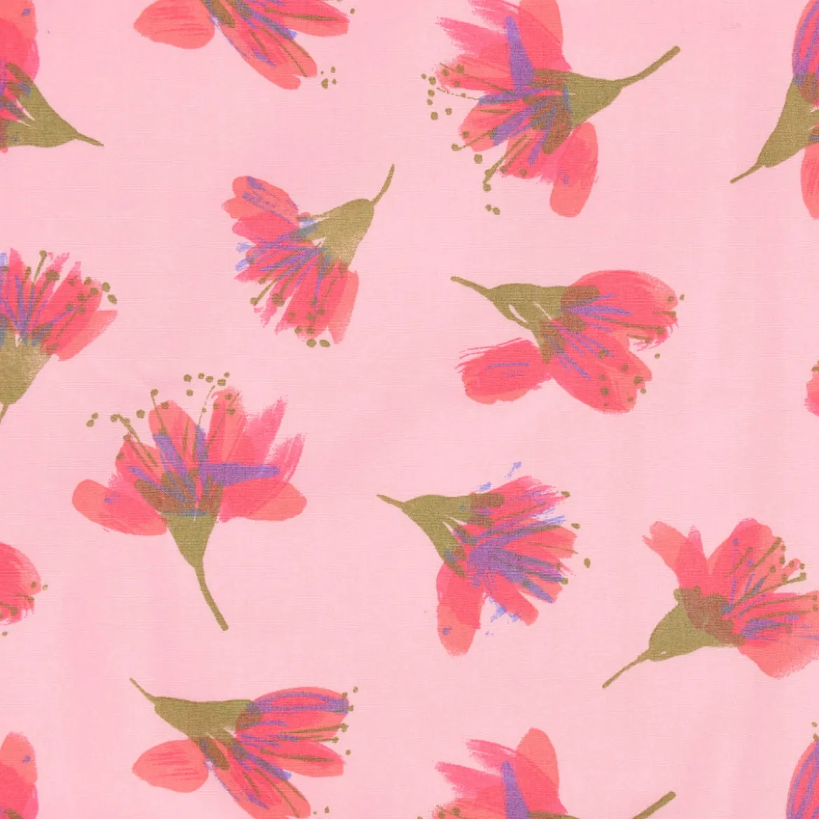 Rico Design Baumwollstoff Stoffabschnitt Aquarellblüten rosa bunt 50x140cm