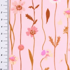 Rico Design Baumwollstoff Wildblumen rosa bunt 1,4m Breite