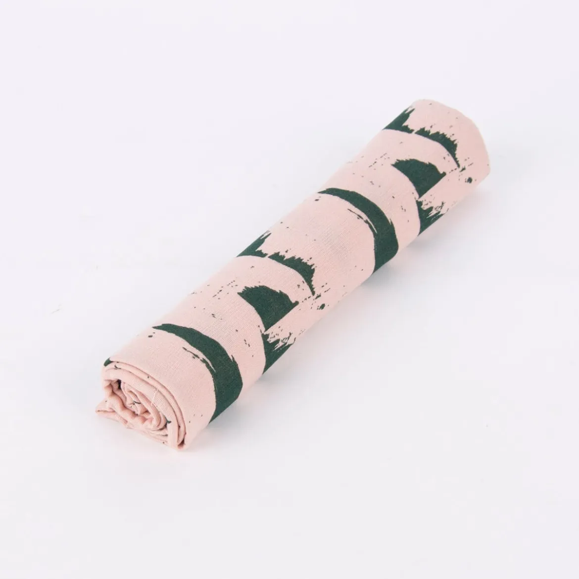 Rico Design Bekleidungsstoff Musselin Stoffabschnitt Struktur Muster rosa dunkelgrün 50x140cm