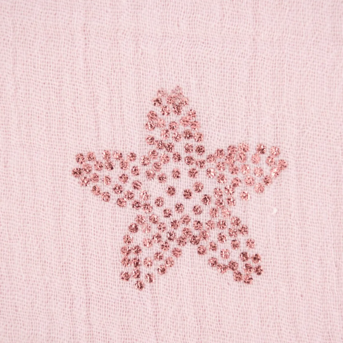 Rico Design Bekleidungsstoff Krinkel Musselin Stoffabschnitt Kirschblüten rosa metallic rosa 50x130cm