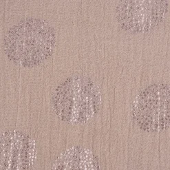 Rico Design Bekleidungsstoff Krinkel Musselin Stoffabschnitt Kirschblüten taupe metallic taupe 50x130cm
