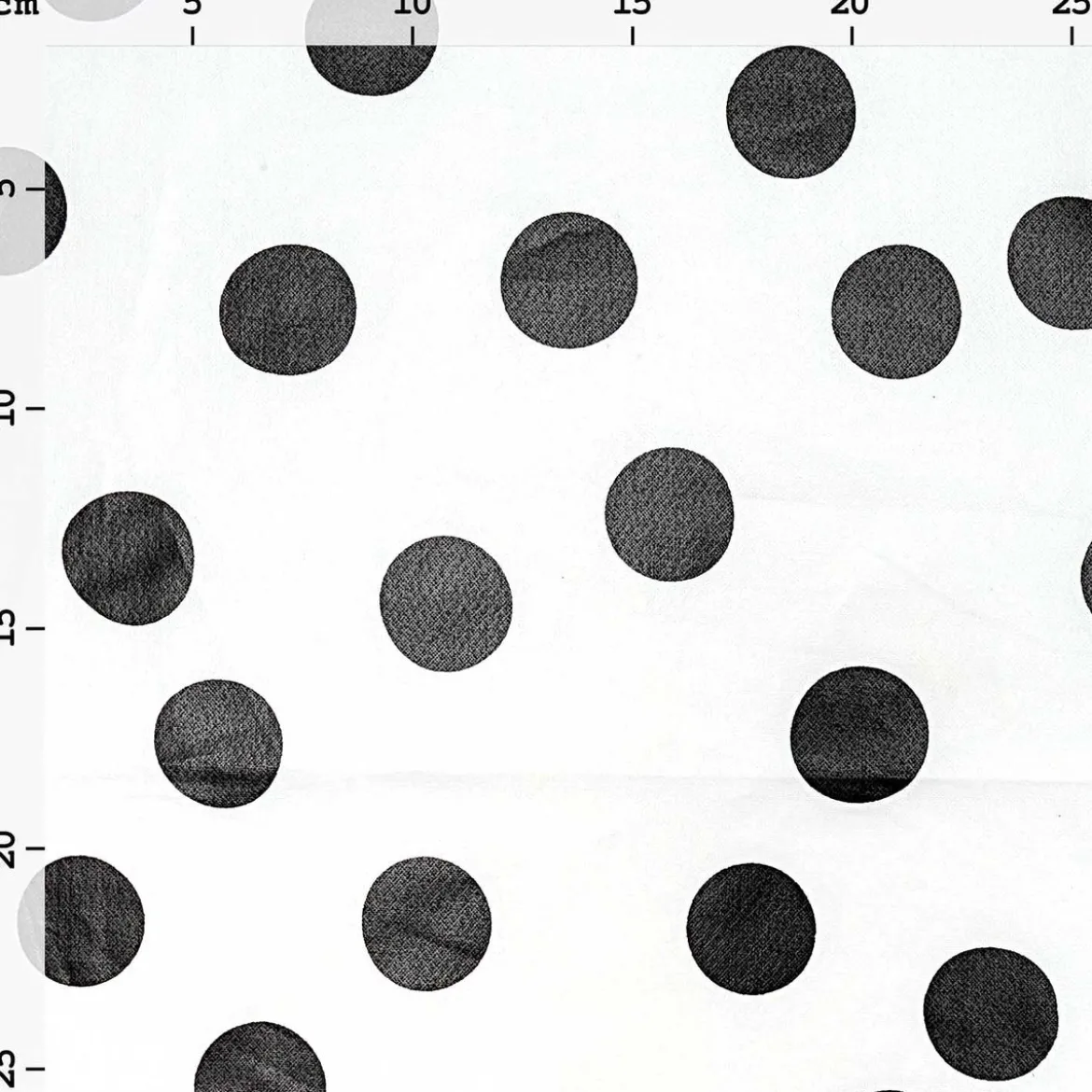 Rico Design beschichtete Baumwolle Stoffabschnitt Punkte groß weiß schwarz 25x70cm