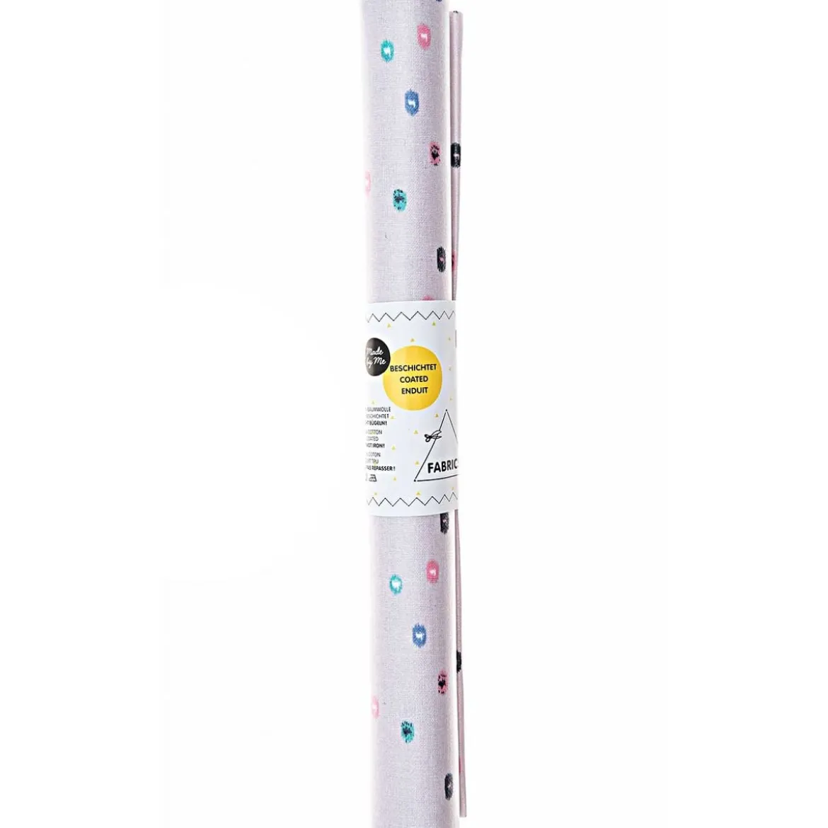 Rico Design beschichtete Baumwolle Stoffabschnitt Punkte schraffiert flieder blau grün rosa 25x70cm