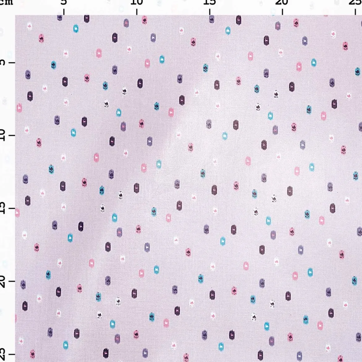 Rico Design beschichtete Baumwolle Stoffabschnitt Punkte schraffiert flieder blau grün rosa 25x70cm