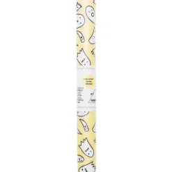 Rico Design beschichtete Baumwolle Stoffabschnitt Geister gelb weiß silberfarbig 25x70cm