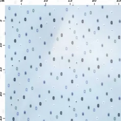 Rico Design beschichtete Baumwolle Stoffabschnitt grafische Punkte hellblau grün blau 25x70cm