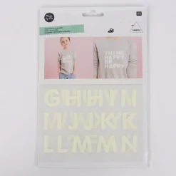 Rico Design Bügelmotivset Alphabet Buchstaben 2 Bögen im Dunkeln leuchtend