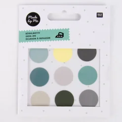 Rico Design Bügelmotivset Kreise Punkte Grün Mix 2 Blatt