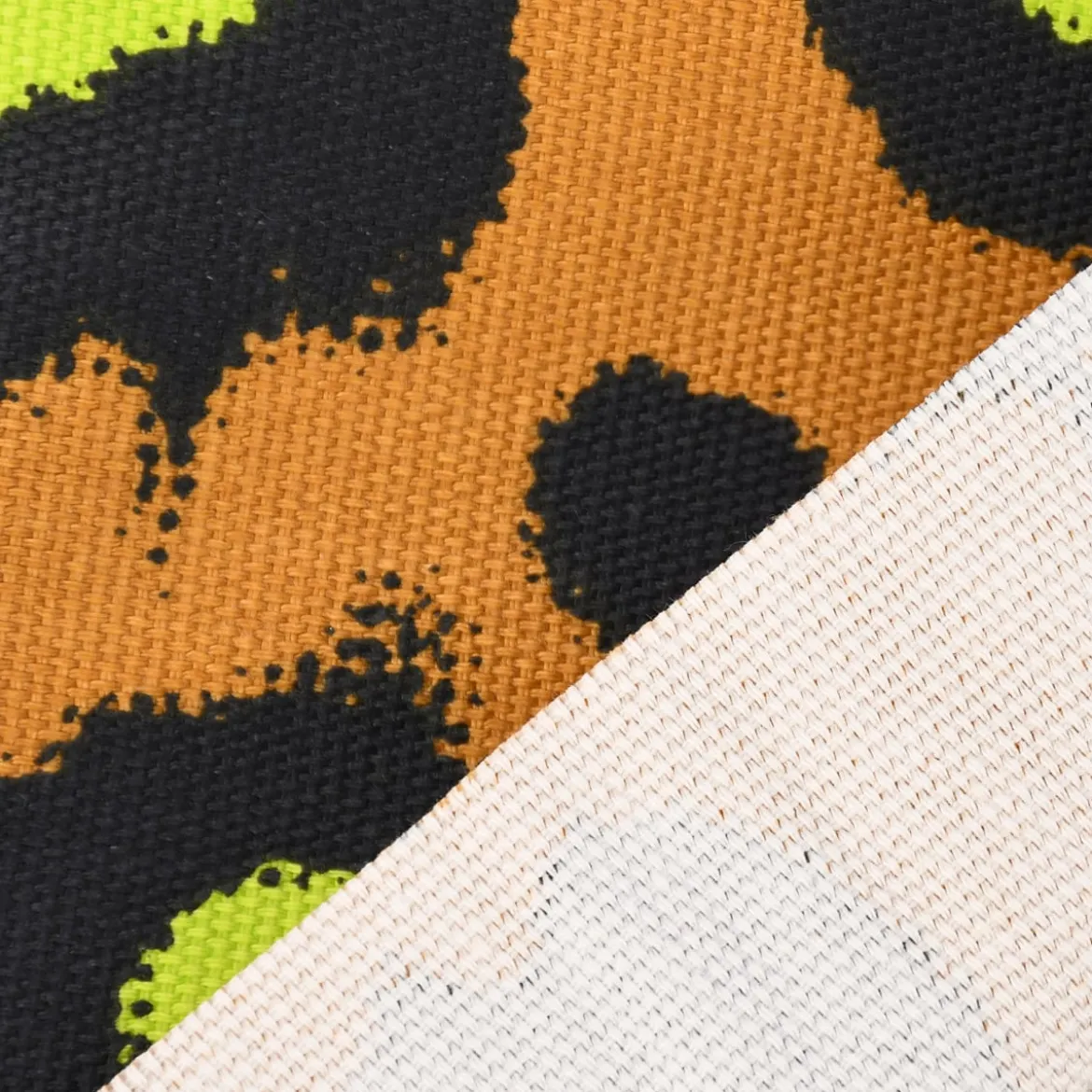 Rico Design Canvas Baumwollstoff Stoffabschnitt karamellbraun schwarz grün 50x140cm