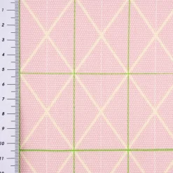 Rico Design Canvas Baumwollstoff Stoffabschnitt Raster geometrisch Linien rosa neongrün gelb 50x140cm