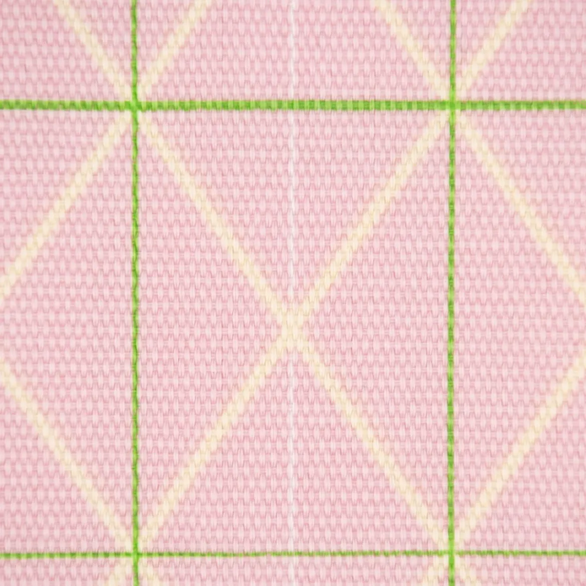 Rico Design Canvas Baumwollstoff Stoffabschnitt Raster geometrisch Linien rosa neongrün gelb 50x140cm