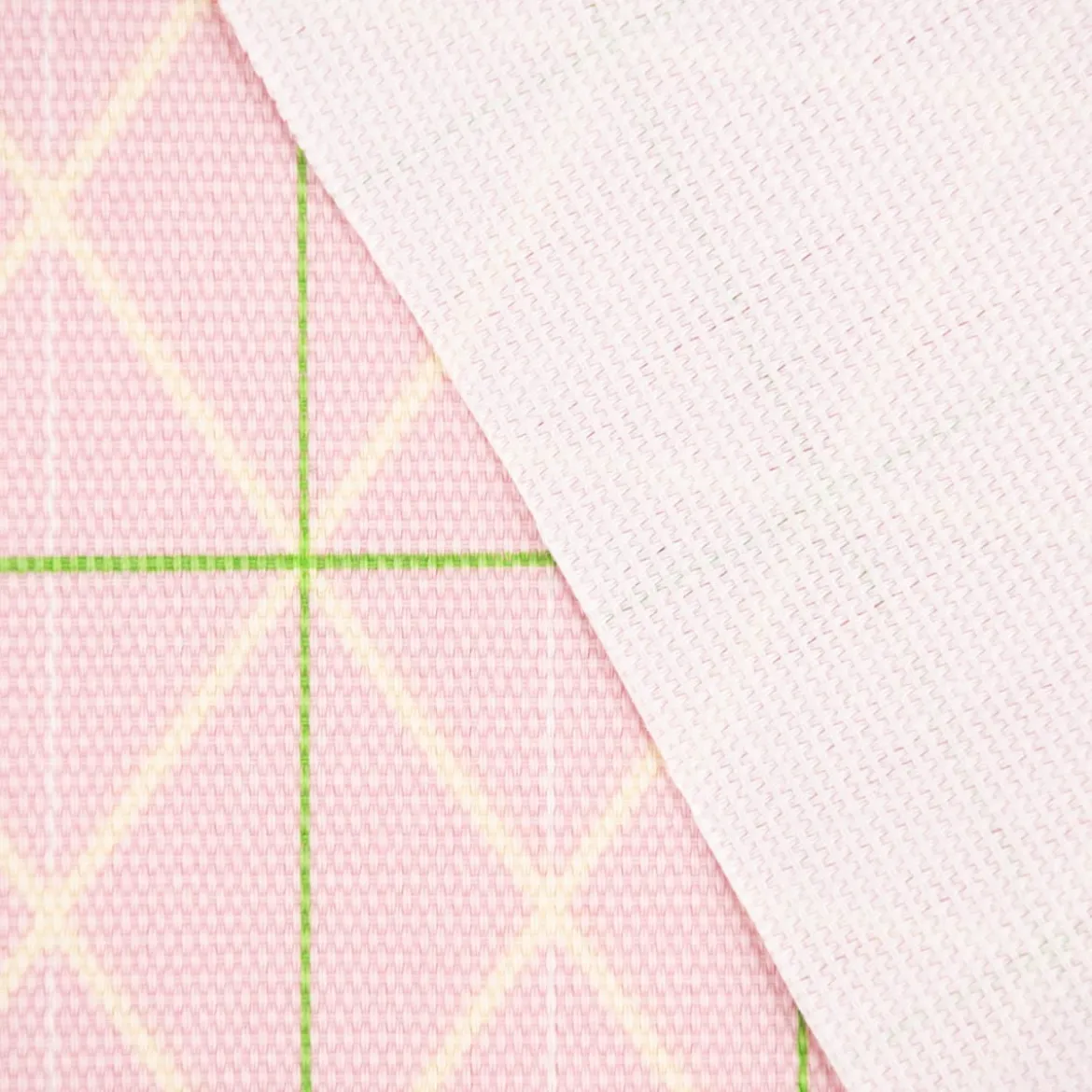 Rico Design Canvas Baumwollstoff Stoffabschnitt Raster geometrisch Linien rosa neongrün gelb 50x140cm