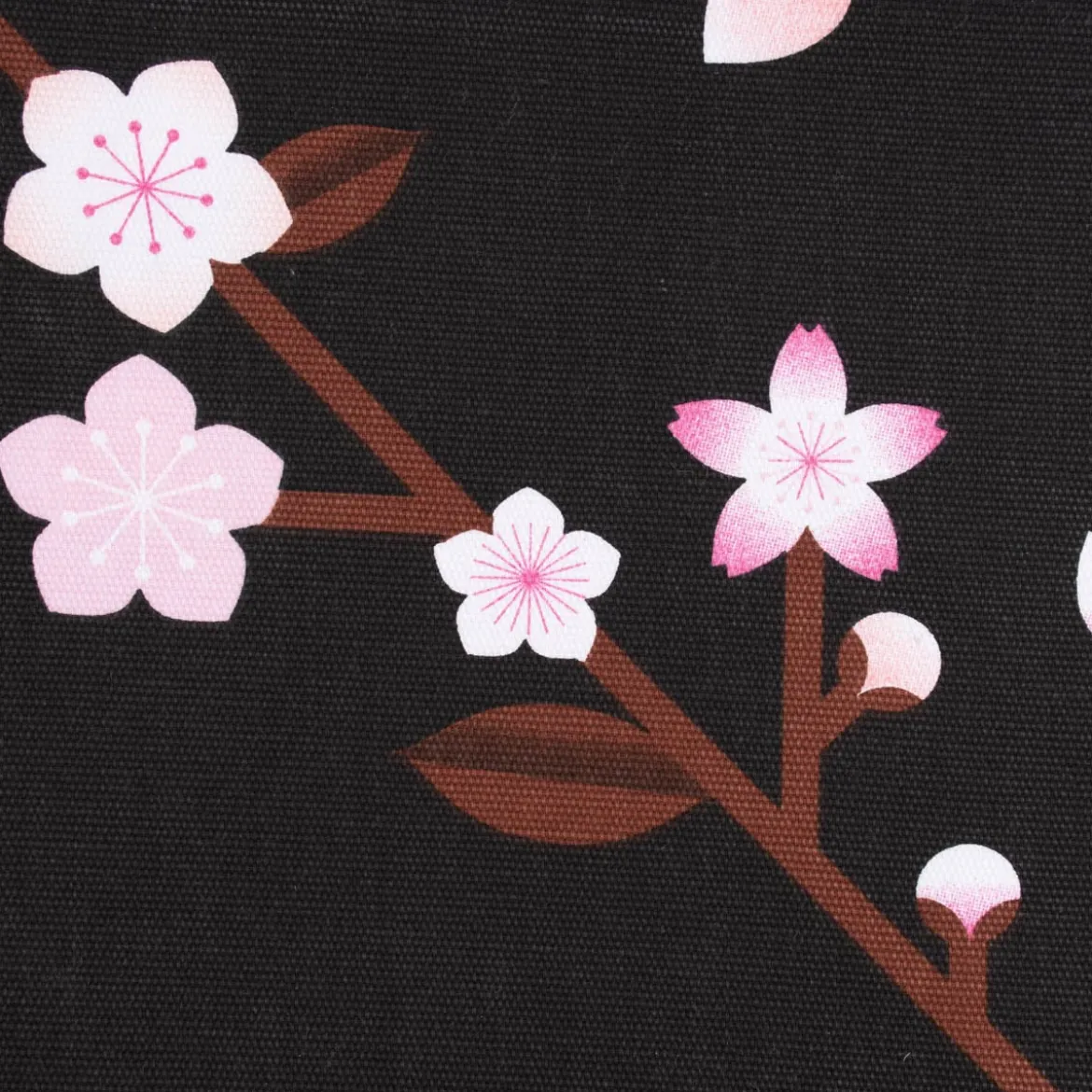Rico Design Canvas Baumwollstoff Stoffabschnitt Kirschblüten schwarz rosa 50x140cm