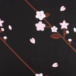 Rico Design Canvas Baumwollstoff Stoffabschnitt Kirschblüten schwarz rosa 50x140cm