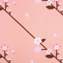 Rico Design Canvas Baumwollstoff Stoffabschnitt Kirschblüten pfirsich rosa 50x140cm