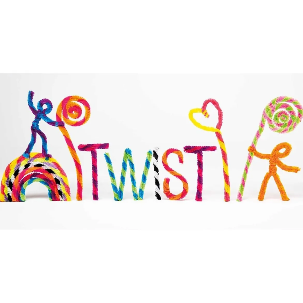 Rico Design Chenilledraht-Mix Bunt Gestreift 50cm 10er Pack