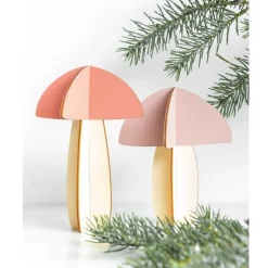 Rico Design 3D Deko Steck-Pilze zum Aufstellen Holz natur 2 Stück