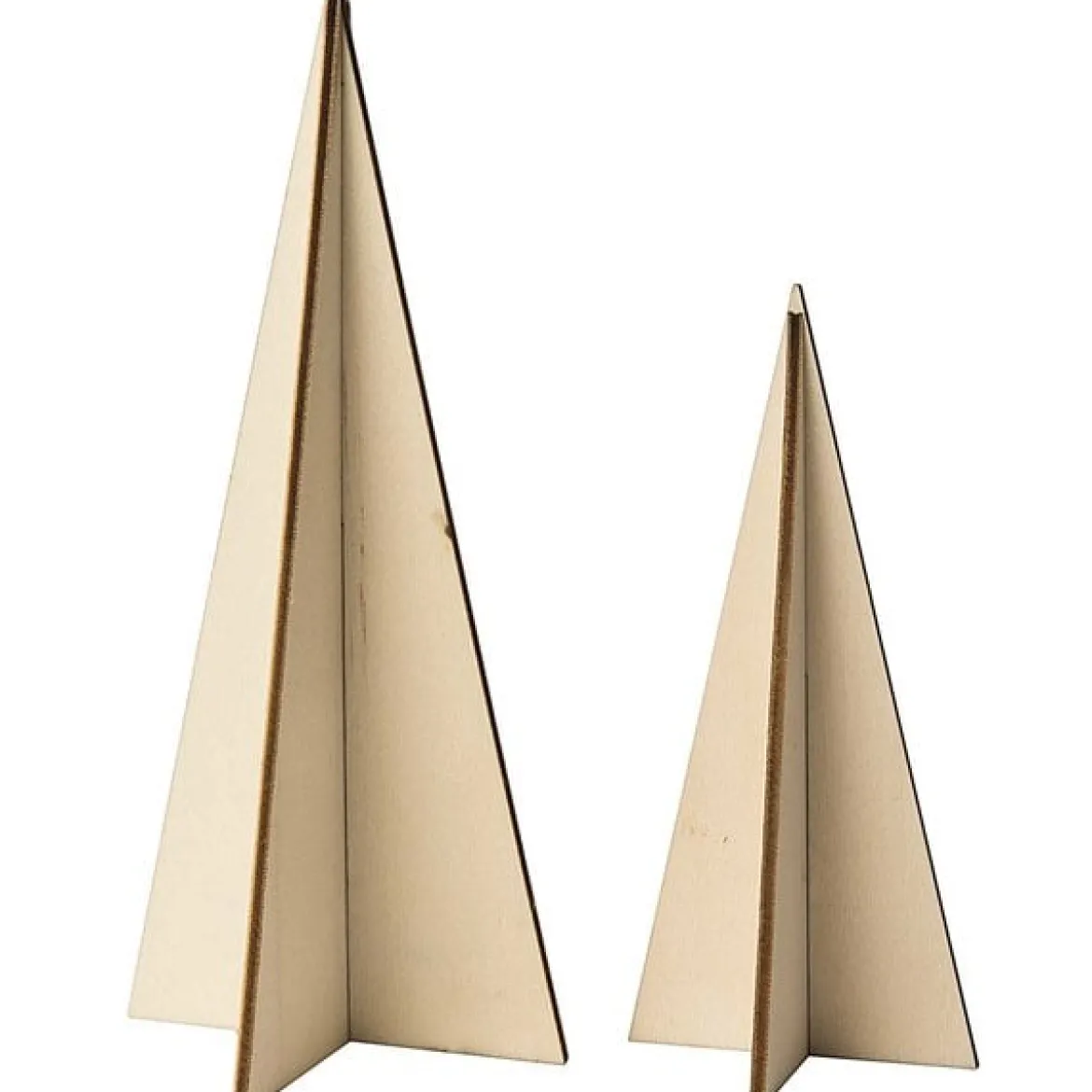 Rico Design 3D Deko Steck-Tannen zum Aufstellen oder Hängen Holz natur 2 Stück