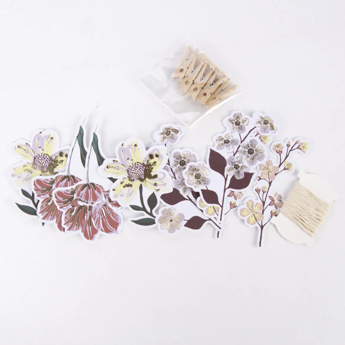 Rico Design Dekoanhänger Blumen mit Klammern Papier pastell bunt 8 Stück
