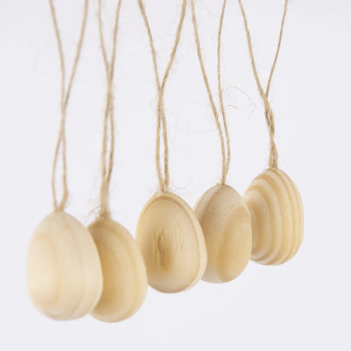 Rico Design Dekoeier zum Hängen Osterei Holz 5 Stück natur
