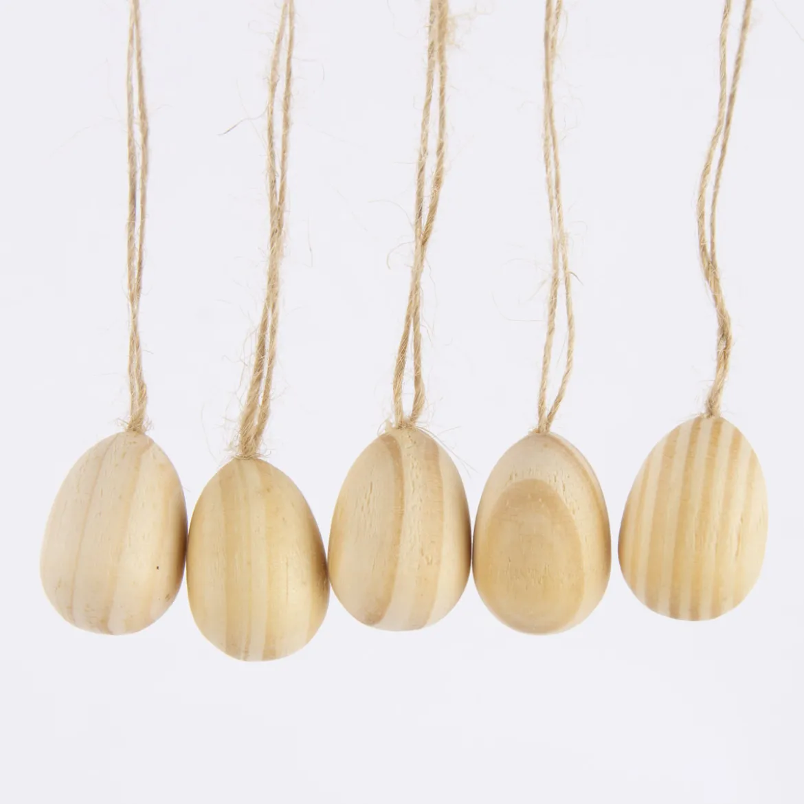 Rico Design Dekoeier zum Hängen Osterei Holz 5 Stück natur