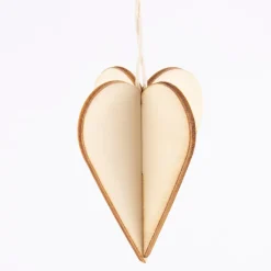Rico Design Dekohänger 3D Steckherzen klein Holz natur 3 Stück