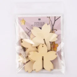 Rico Design Dekohänger 3D Steckblüten Holz natur 3 Stück