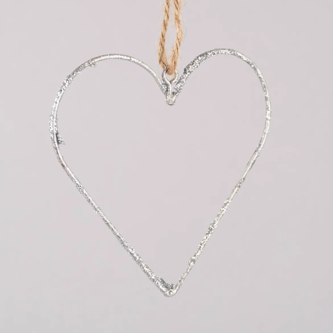 Rico Design Dekohänger Herz Glitter Metall silberfarben 9x9cm