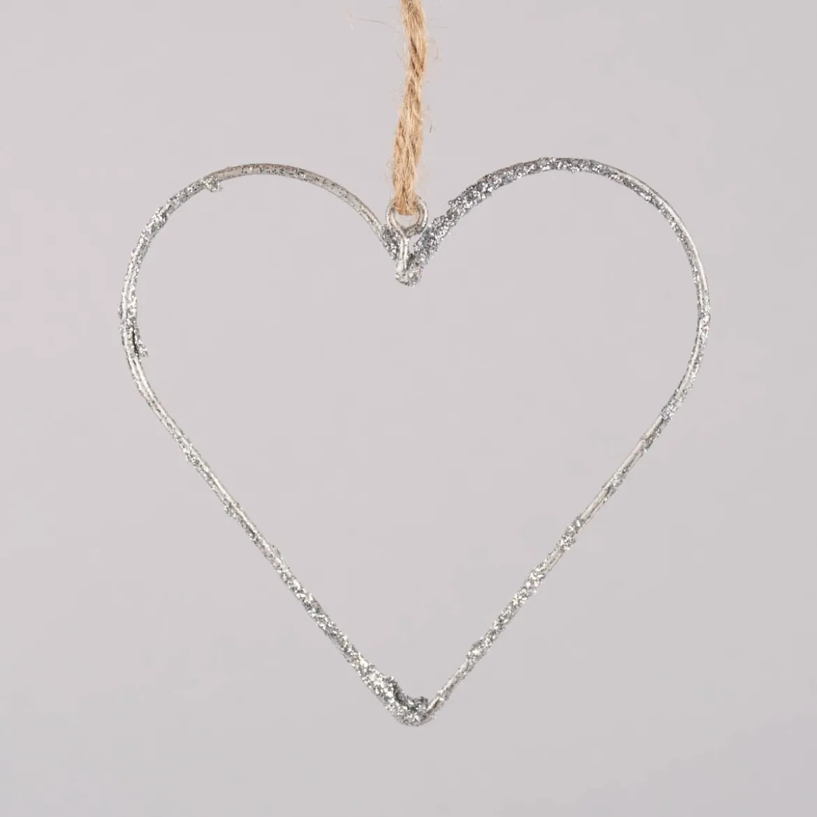 Rico Design Dekohänger Herz Glitter Metall silberfarben 9x9cm