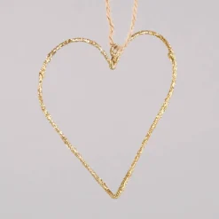Rico Design Dekohänger Herz Glitter Metall goldfarben 9x9cm