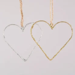 Rico Design Dekohänger Herz Glitter Metall goldfarben 9x9cm